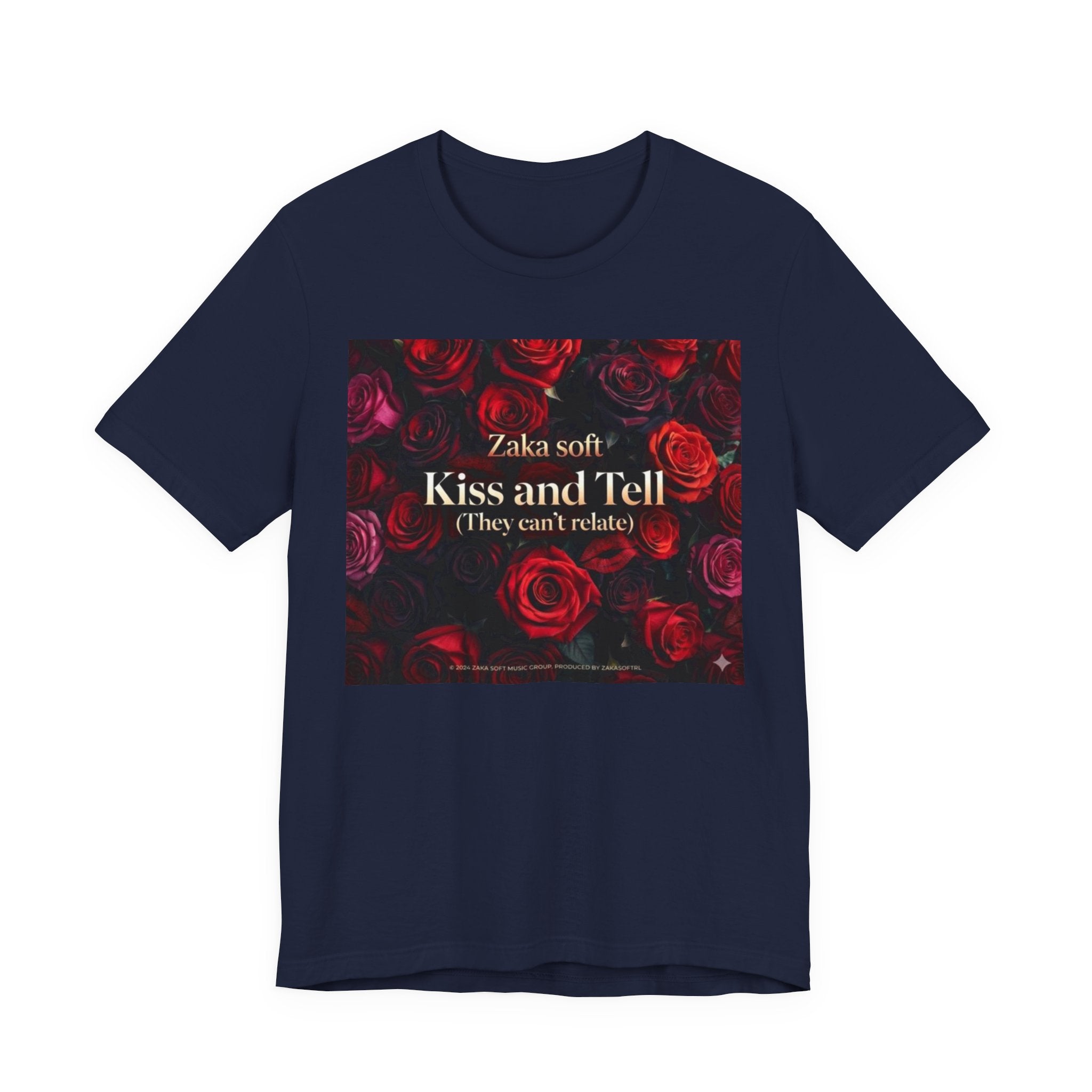 Kiss and Tell Rose Graphic Tee — 'They Can't Relate' Floral Statement T-Shirt