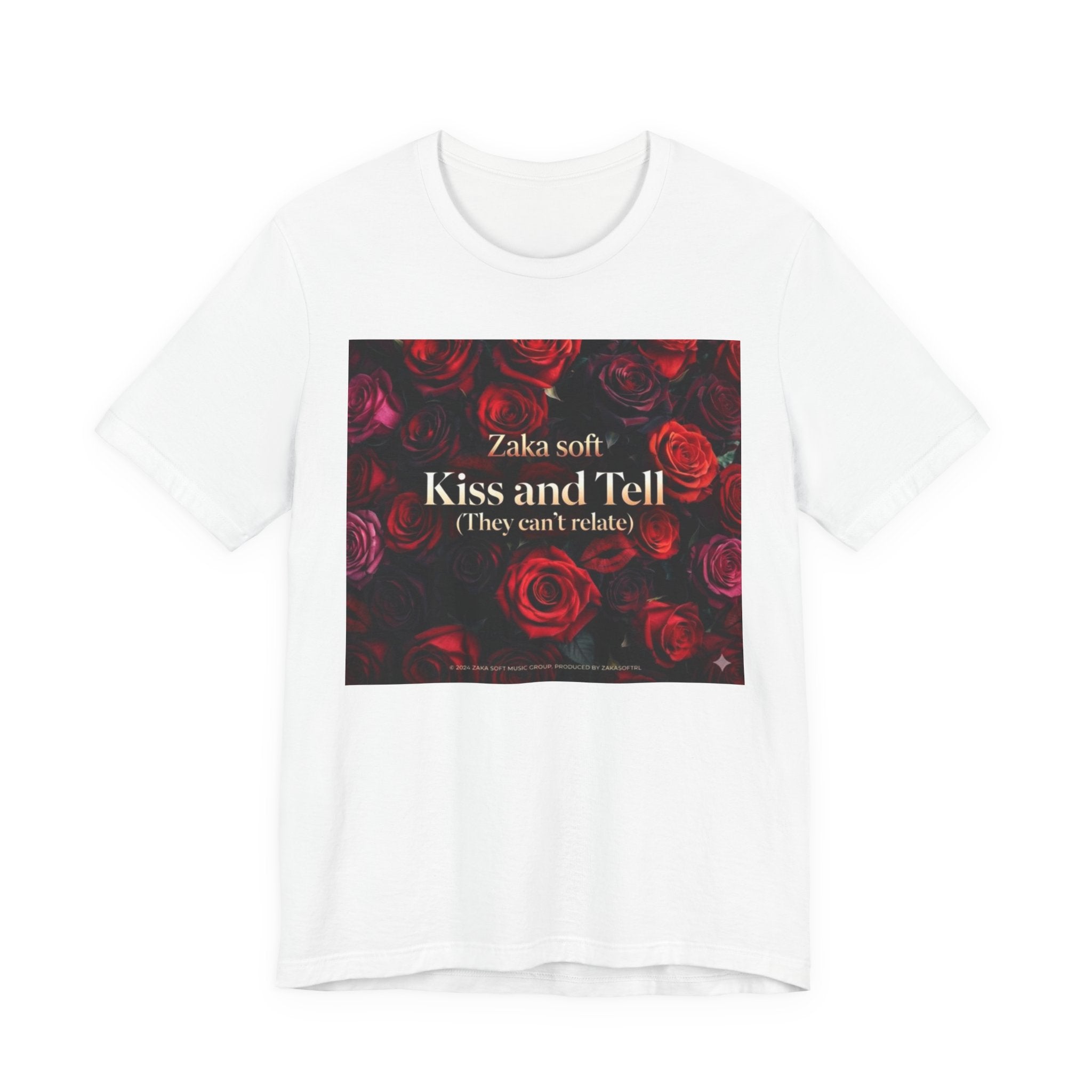 Kiss and Tell Rose Graphic Tee — 'They Can't Relate' Floral Statement T-Shirt